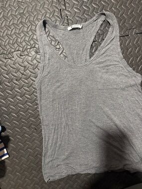 Alexander Wang Heather Gray Racerback Tank OVERSIZED